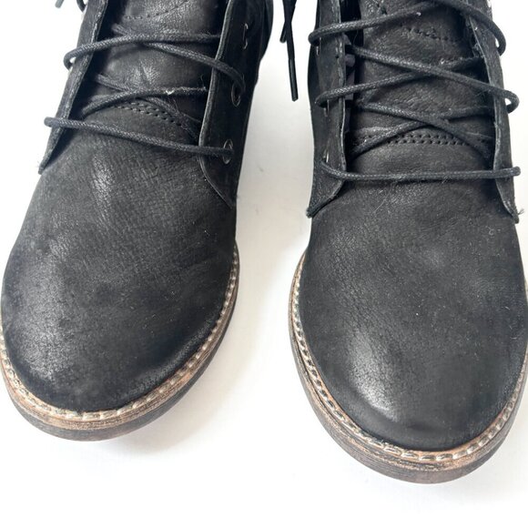 Black Diba Eli Genuine Black Suede Leather Combat Ankle Booties - sz 8 - Picture 13 of 15